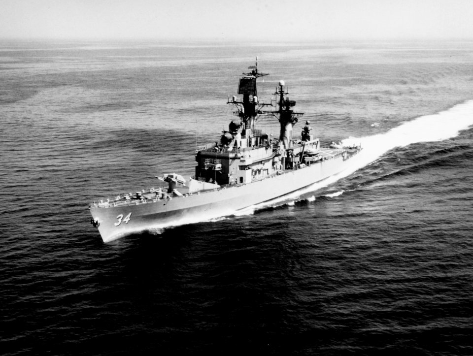 USS Biddle (DLG-34) underway in Hampton Roads on 25 April 1969 (NH 106547)