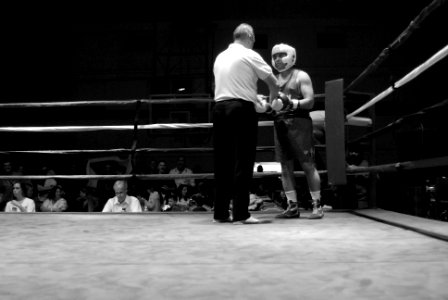 US Navy 080112-N-9623R-001 Builder 3rd Class Humberto Salcedo, assigned to Naval Mobile Construction Battalion (NMCB) 17, participates in the Military Boxing Extravaganza photo