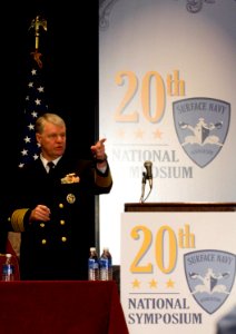 US Navy 080115-N-8273J-068 Chief of Naval Operations (CNO) Adm. Gary Roughead answers questions during the 20th annual Surface Navy Association symposium
