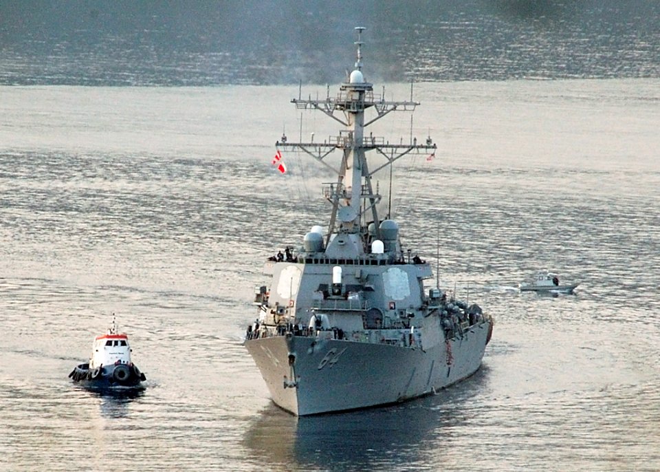 US Navy 080120-N-0780F-002 The Arleigh Burke-class guided missile destroyer USS Carney (DDG 64) arrives for a port visit in Souda Harbor