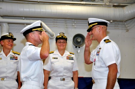 USS Arlington change of command ceremony 150605-N-GG458-214