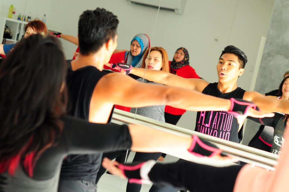Group fitness workout exercise