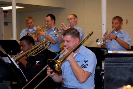 US Navy 080207-N-8102J-003 Navy Band Southeast musicians practice their instruments during band rehearsals