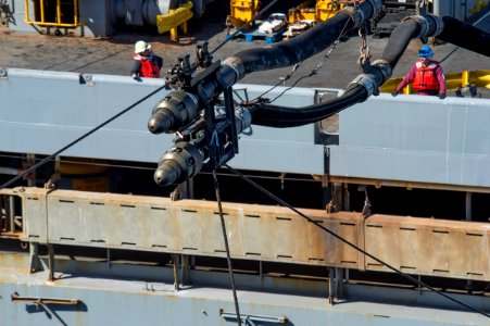 USS America's first underway replenishment 141001-N-MD297-077