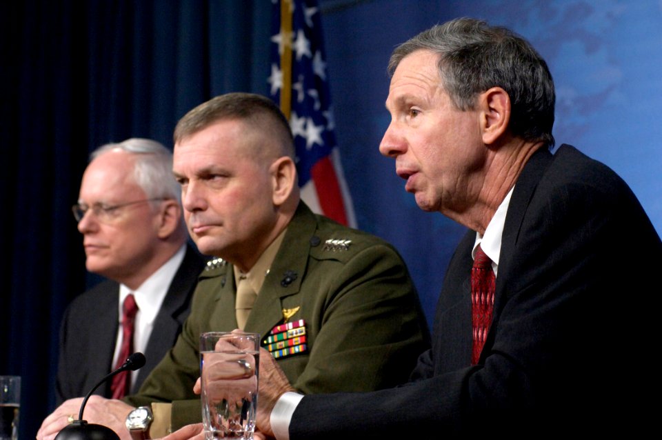 US Navy 080214-D-9880W-047 Pentagon press briefing on destruction of unresponsive U.S. reconnaissance satellite