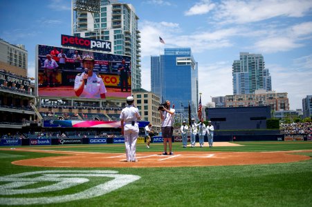 USS America crew at the game 150701-N-FR671-041