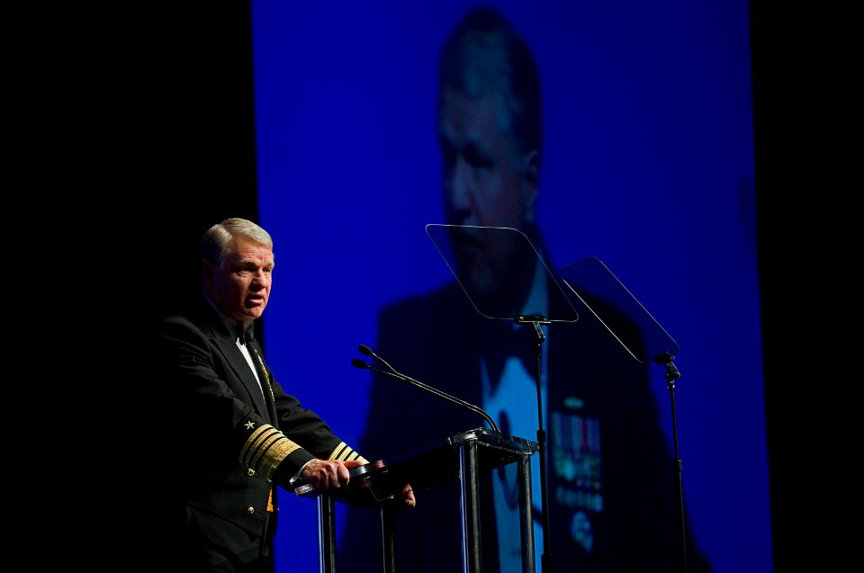 US Navy 080216-N-8273J-186 Chief of Naval Operations (CNO) Adm. Gary Roughead introduces Cmdr. Richard Bryant, the recipient of the Black Engineer of the Year for Career Achievement in Government, at the 2008 Black Engineer of