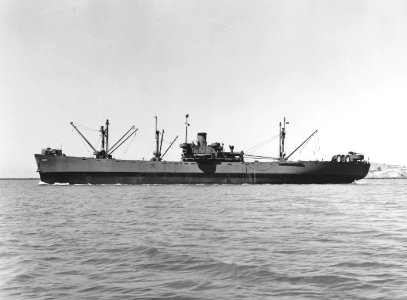 USS Adhara (AK-71) off the Mare Island Navy Yard on 20 August 1943