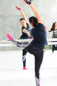 Stretch barre ballerina photo