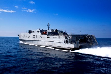 USNS Spearhead underway for sea trials. (8386191063)