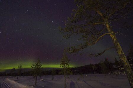 Aurora borealis night finland photo