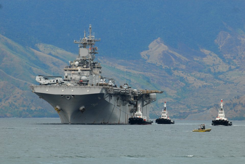 US Navy 080220-N-0120A-019 The amphibious assault ship USS Essex (LHD 2) arrives in Subic Bay for Balikatan (BK 08), the annual Republic of the Philippines and the United States bilateral exercise