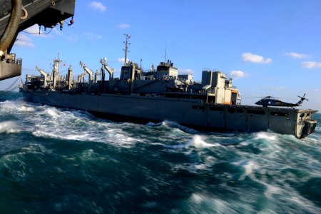 USNS Bridge conducts a replenishment-at-sea. (8387279572)