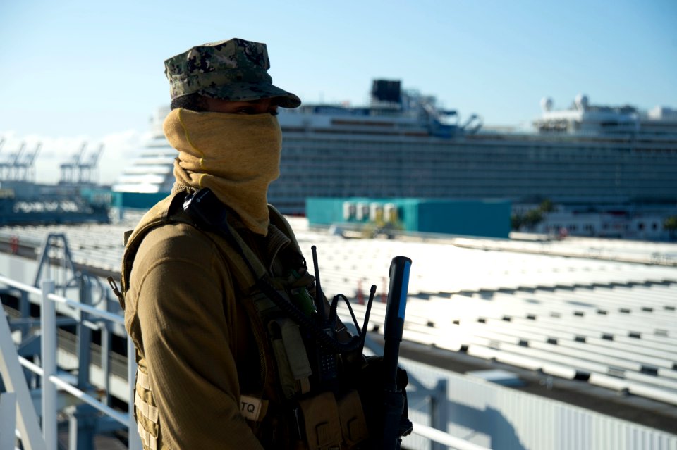 USNS Mercy Sailor Stands Watch (49770148253)