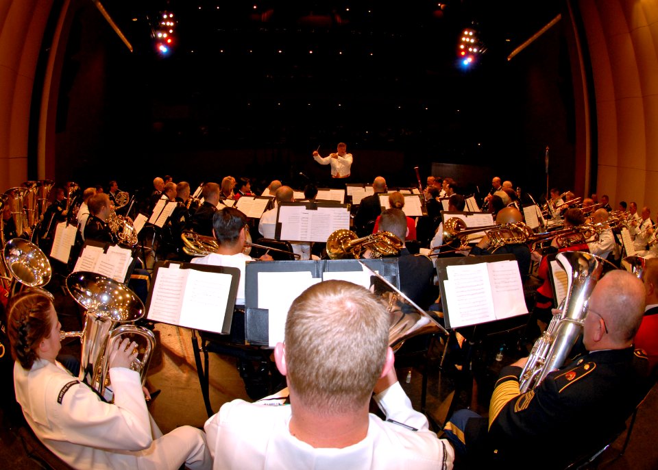 US Navy 080615-N-7656R-001 Navy Band Northwest performs at the 17th Annual International Military Band Concert at the Washington State Center for Performing Arts
