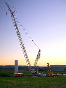 In the construction evening sun large