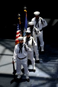 US Navy 080620-N-5328N-790 The Center for Information Dominance (CID) Corry Station color guard stands by to present colors