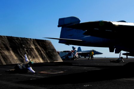 US Navy 080621-N-0684R-051 Final safety checkers give thumbs up before an EA-6B Prowler from the photo