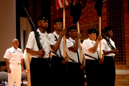 US Navy 080625-N-9818V-036 Colors are presented during the first graduation commencement for the Western New York (WNY) Maritime Charter School at the Montante Center