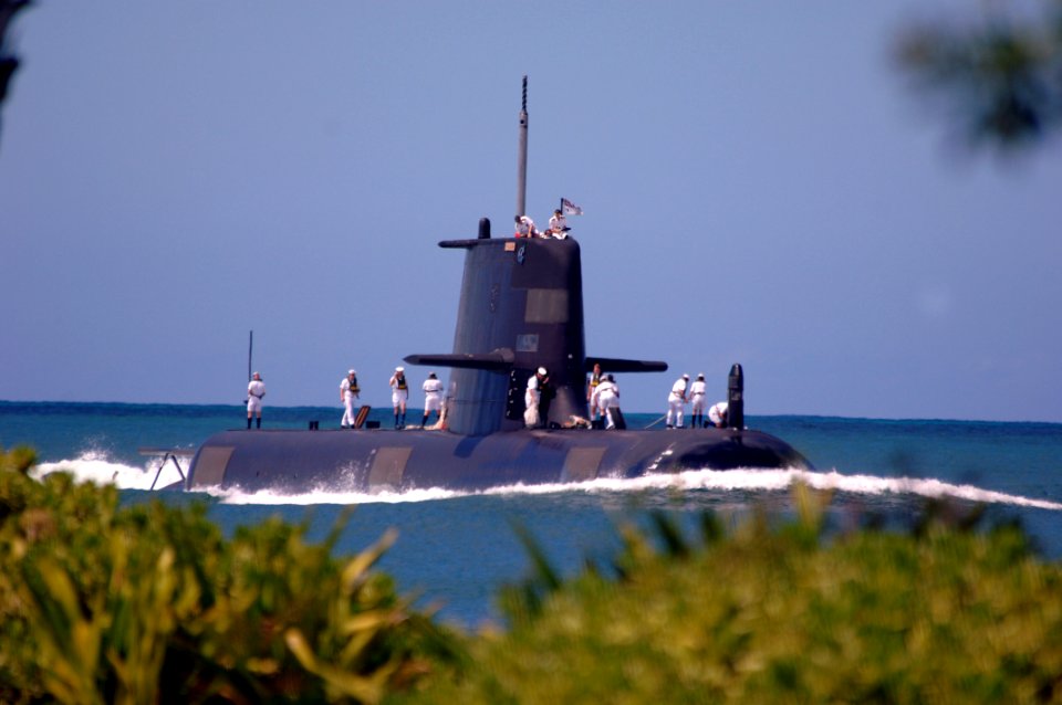 US Navy 080625-N-3931M-007 The Australian navy submarine HMAS Waller (SSG 75) pulls into Pearl harbor for a scheduled port call before starting Rim of the Pacific (RIMPAC) 2008