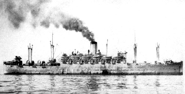 USAT Willard H. Holbrook arriving at Brisbane on 22 December 1941 (NH 85267)