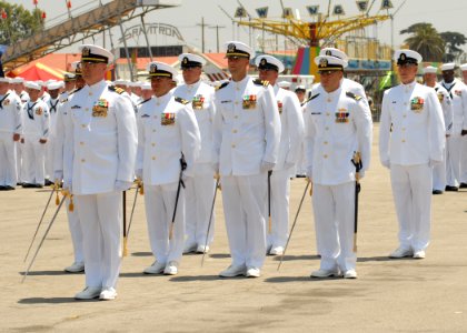 US Navy 080628-N-3560G-245 ailors assigned to Naval Mobile Construction Battalion (NMCB) 4 form up preparing to march in a parade during the opening ceremonies of Seabee Days