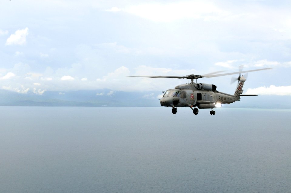 US Navy 080627-N-5961C-006 A helicopter assigned to the