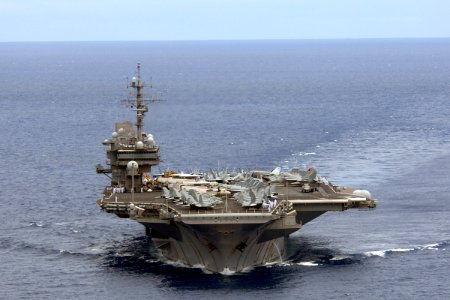US Navy 080701-N-9500T-062 The aircraft carrier USS Kitty Hawk (CV 63) arrives in Pearl Harbor prior to the start of exercise Rim of the Pacific (RIMPAC) 2008