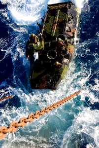 US Navy 080711-N-9671T-026 Marine Corps amphibious assault vehicles embarks aboard Her Majesty's Australian amphibious ship HMAS Tobruk (LSH 50)