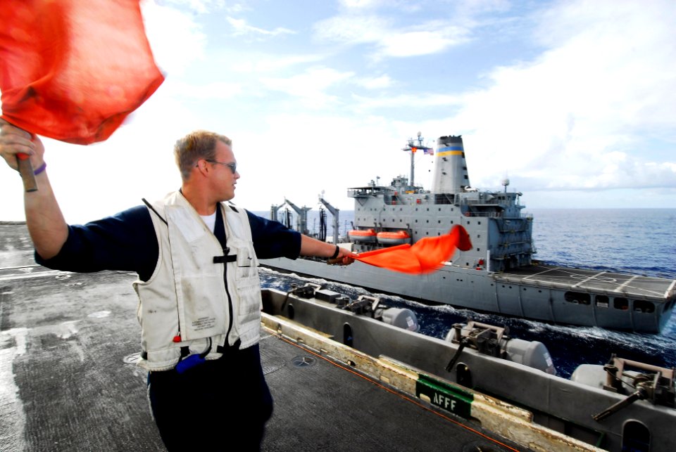 US Navy 080713-N-3946H-009 Quartermaster 3rd Class Matthew Lenerville, from Richardton, N.D.,
