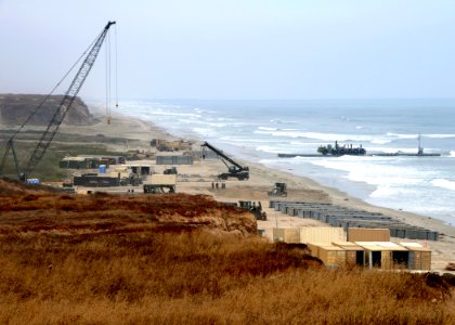 US Navy 080708-N-1424C-294 A view of Red Beach during ship-to-shore operations supporting Joint Logistics Over-The-Shore (JLOTS) 2008
