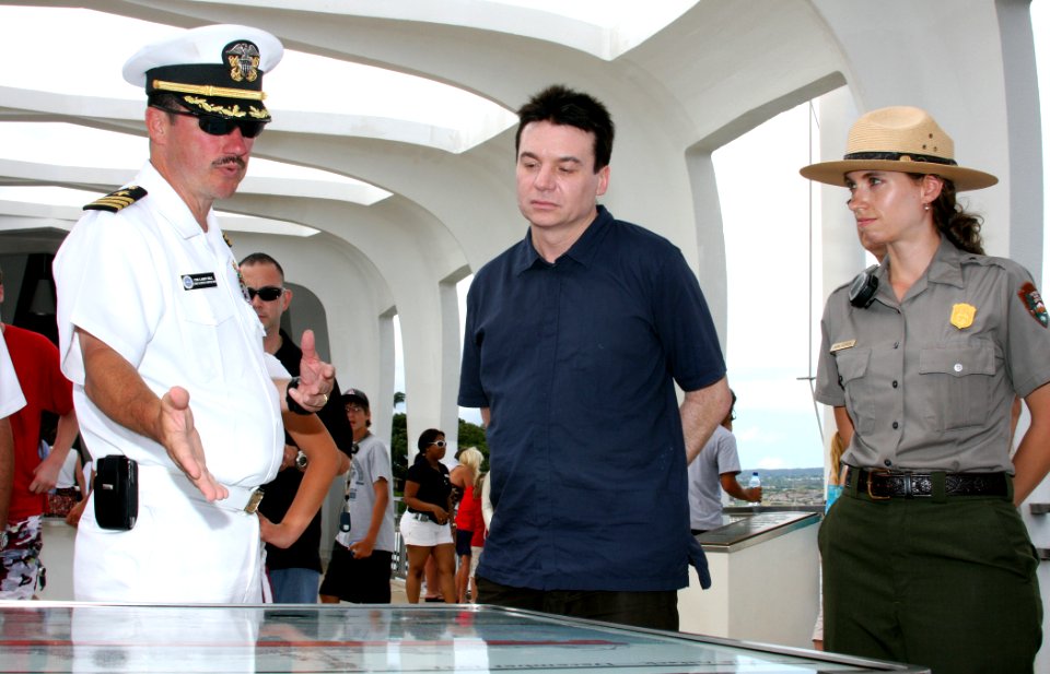 US Navy 080715-N-0879R-010 Cmdr. Larry Hill, executive officer of Naval Station Pearl Harbor, describes the attack on Pearl Harbor