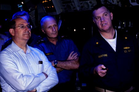 US Navy 080719-N-7883G-033 Secretary of the Navy (SECNAV) The Honorable Dr. Donald C. Winter speaks with commanders about the RIMPAC exercise