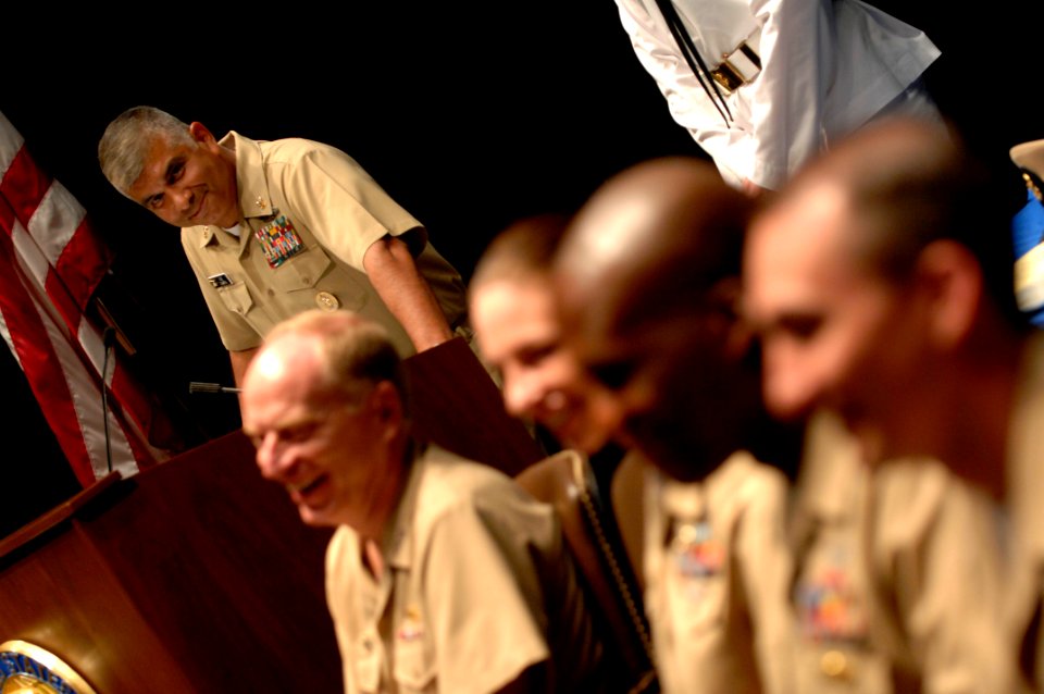 US Navy 080717-N-9818V-345 Master Chief Petty Officer of the Navy (MCPON) Joe R. Campa Jr. addresses guests during the Sailor of the Year ceremony at the Navy Memorial