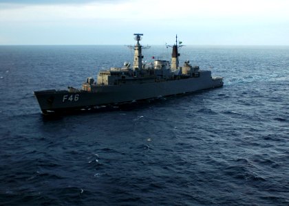 US Navy 080720-N-5681S-110 The Brazilian Navy Ship (BNS) Greenhalgh (F-46) steams through the Atlantic during the Iwo Jima Expeditionary Strike Group composite unit training exercise (COMPTUEX)