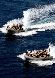 US Navy 080726-N-3392P-162 The visit, board, search and seizure teams assigned to the amphibious dock landing ship USS Carter Hall (LSD 50) conduct approach operations