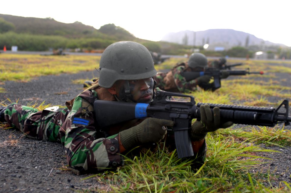 US Navy 080727-N-1974P-041 Indonesian marines launch an assault on an enemy stronghold