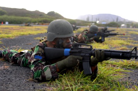 US Navy 080727-N-1974P-041 Indonesian marines launch an assault on an enemy stronghold