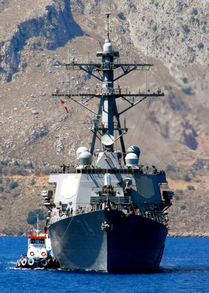 US Navy 080811-N-0780F-001 The guided-missile destroyer USS McFaul (DDG 74) arrives for a routine port visit to Souda Bay