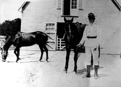 US Navy 080801-N-0000x-001 A U.S. Marine patrols Navy Mine Depot (NMD) Yorktown and its perimeter, circa 1920