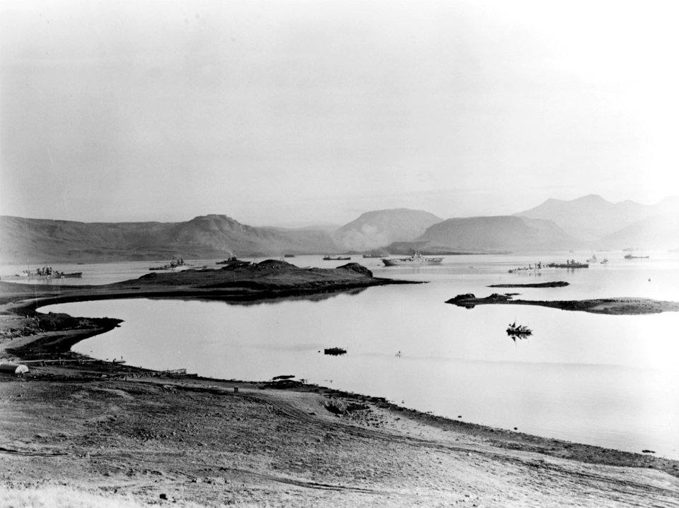 US warships in Hvalfjörður anchorage on 6 October 1941