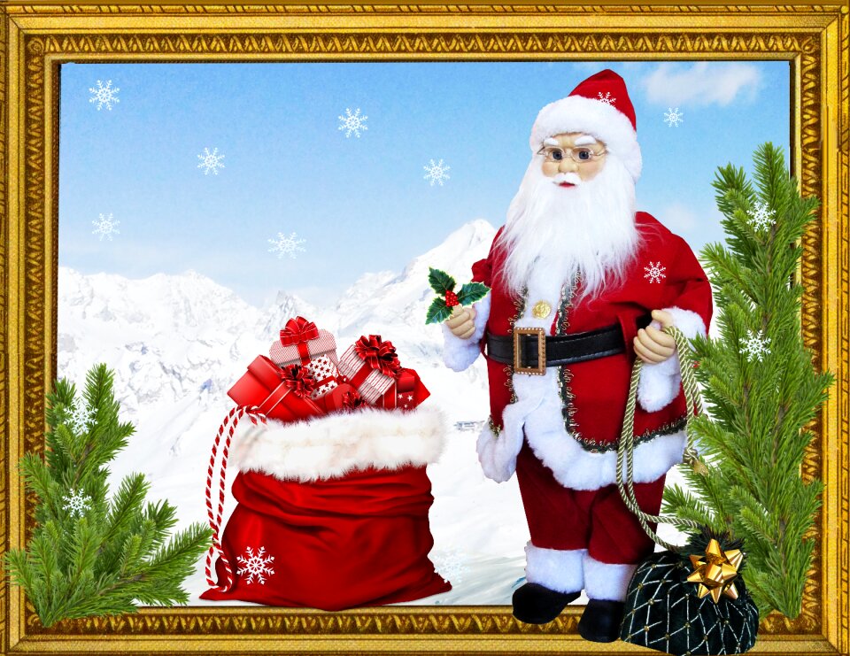 Greeting card santa gifts