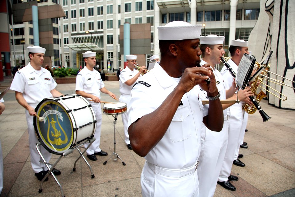 US Navy 080813-N-3271W-058 The U.S. Navy Band Great Lakes performs for a proclamation ceremony for Chicago Navy Week, attended by representatives from the office of the Illinois Governor and the Chicago mayor