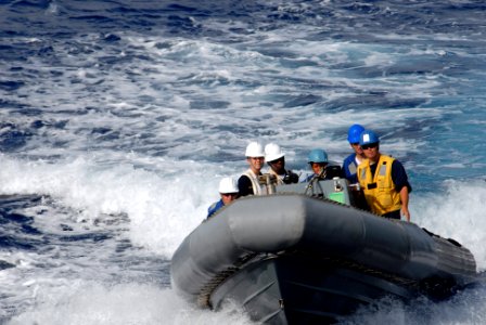 US Navy 080819-N-1635S-009 Sailors return to the Arleigh Burke-class guided-missile destroyer USS Howard (DDG 83)