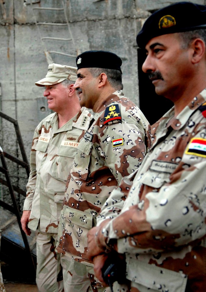US Navy 080814-N-8273J-413 Chief of Naval Operations (CNO) Adm. Gary Roughead and senior leadership of the Iraqi Navy tour the Port of Umm Qasr