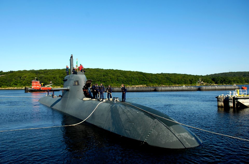 US Navy 080821-N-8467N-003 Italian submarine ITS Salvatore Todaro (S 526) pulls into Submarine Base New London to begin a 14-day visit