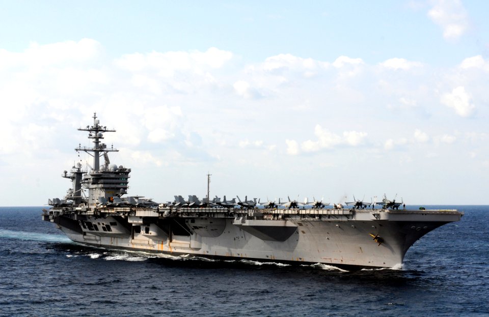 US Navy 120120-N-GZ832-700 The Nimitz-class aircraft carrier USS Carl Vinson (CVN 70) is underway in the Arabian Sea
