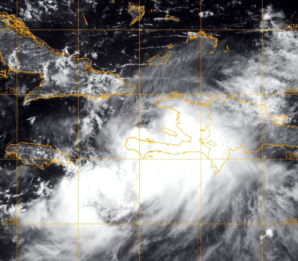 US Navy 080827-N-0000W-001 A GOES-12 infrared satellite image provided by the U.S. Naval Research Laboratory, Monterey, Calif., showing the status of Tropical Storm Gustav at approximately 7 am EST