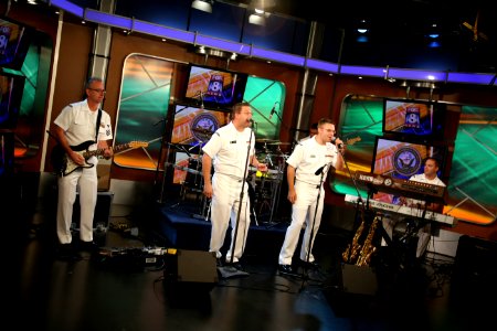 US Navy 080828-N-3271W-017 Navy Rock Band, Horizon, performs on the WJW-TV, FOX 8 Morning Show