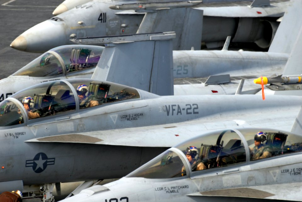 US Navy 080831-N-1635S-001 Pilots await the start of flight operations